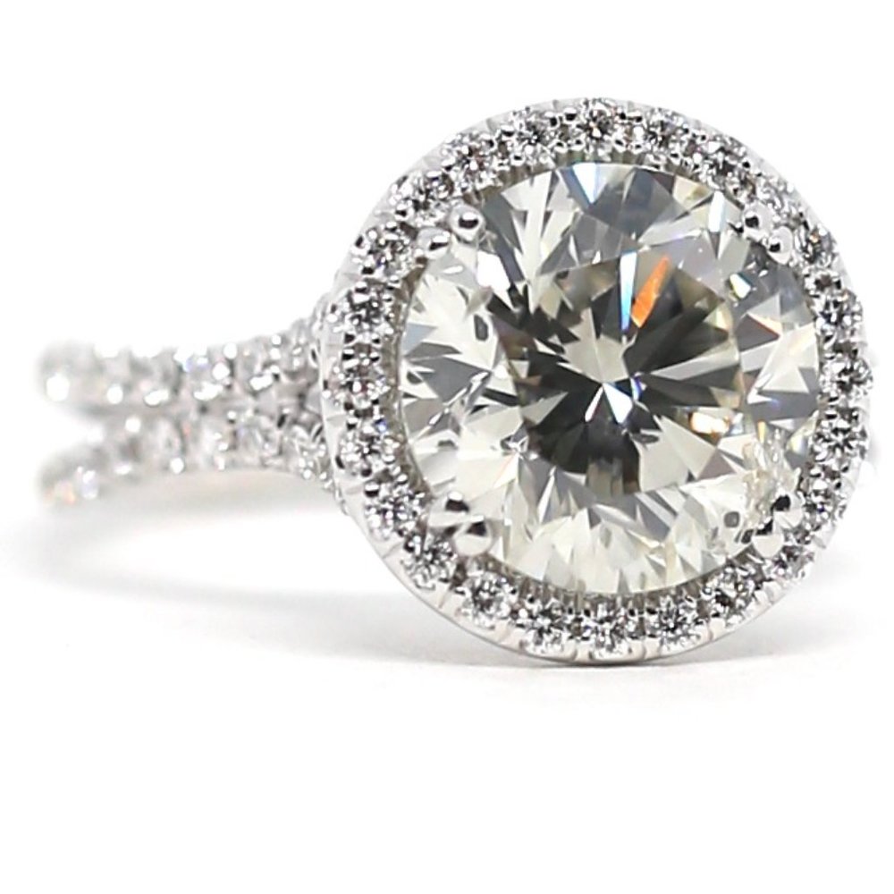Halo Carat Diamond Engagement Ring Set - Picture 2 of 12
